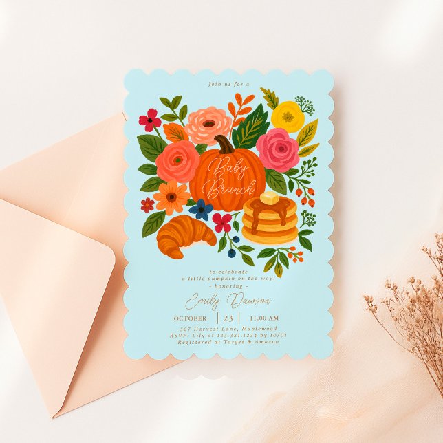 Little Pumpkin Baby Shower Brunch Invitation Inbjudningar (Skapare uppladdad)