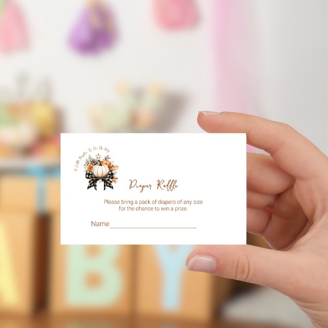 Little Pumpkin Baby Shower Diaper Raffle Biljett Tilläggskort (Skapare uppladdad)