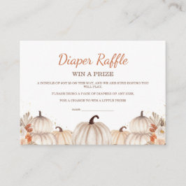 Little Pumpkin Baby Shower Diaper Raffle Ticket Tilläggskort