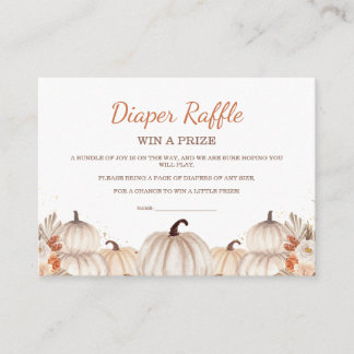 Little Pumpkin Baby Shower Diaper Raffle Ticket Tilläggskort