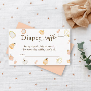 Little Pumpkin Baby Shower Diaper Raffle Tilläggskort