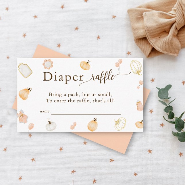 Little Pumpkin Baby Shower Diaper Raffle Tilläggskort (Skapare uppladdad)