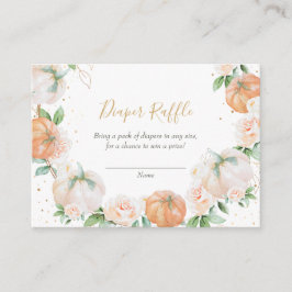 Little Pumpkin Baby Shower Diaper Raffle Tilläggskort