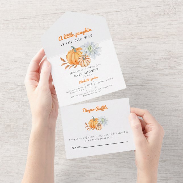 Little Pumpkin Baby Shower Elegant Simple Modern (Avrivbar del)