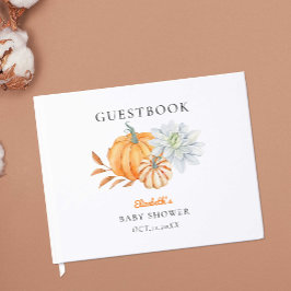 Little Pumpkin Baby Shower Elegant Simple Modern Gästböcker