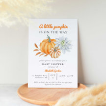 Little Pumpkin Baby Shower Elegant Simple Modern