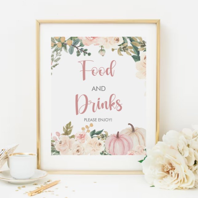 Little Pumpkin Baby Shower Food and Drinks Sign Poster (Skapare uppladdad)