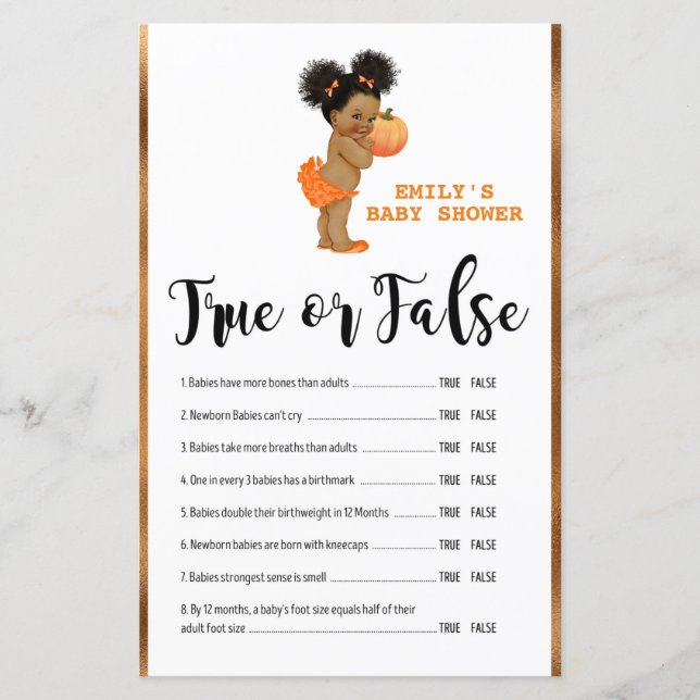 Little Pumpkin Baby Shower Game PRINTED (Framsida)