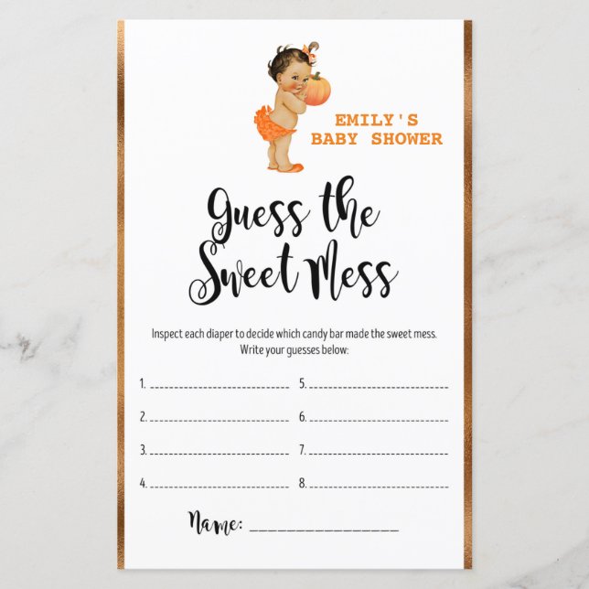 Little Pumpkin Baby Shower Game PRINTED (Framsida)