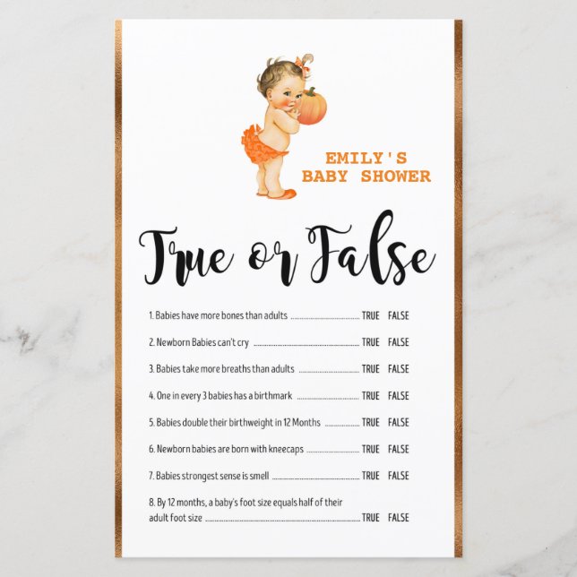 Little Pumpkin Baby Shower Game PRINTED (Framsida)