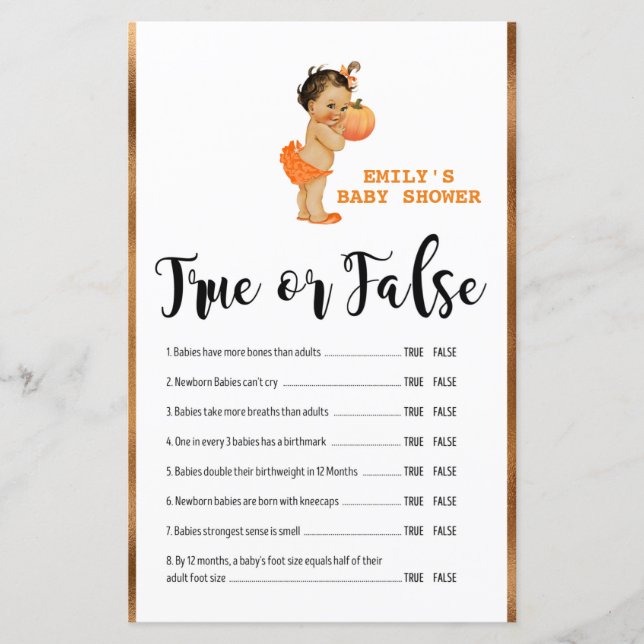 Little Pumpkin Baby Shower Game PRINTED (Framsida)