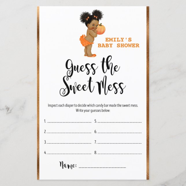 Little Pumpkin Baby Shower Game PRINTED (Framsida)