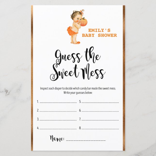 Little Pumpkin Baby Shower Game PRINTED (Framsida)