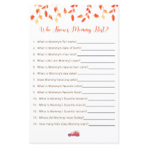 Little Pumpkin Baby Shower Game Vem Känner Mammas