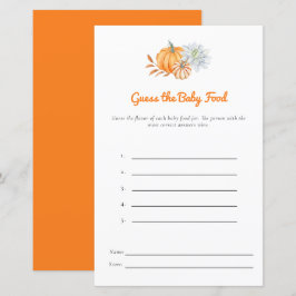 Little Pumpkin Baby Shower gissar att Baby Food Ga
