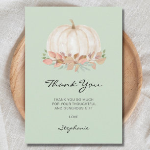 Little Pumpkin Baby Shower Grönt Tack Kort