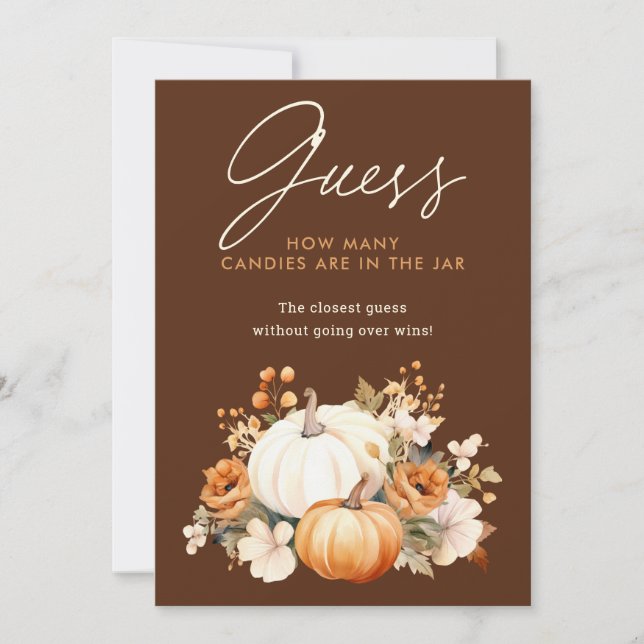 Little Pumpkin Baby Shower Guessing Game Sign (Framsida)