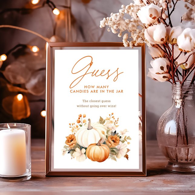 Little Pumpkin Baby Shower Guessing Game Sign (Skapare uppladdad)