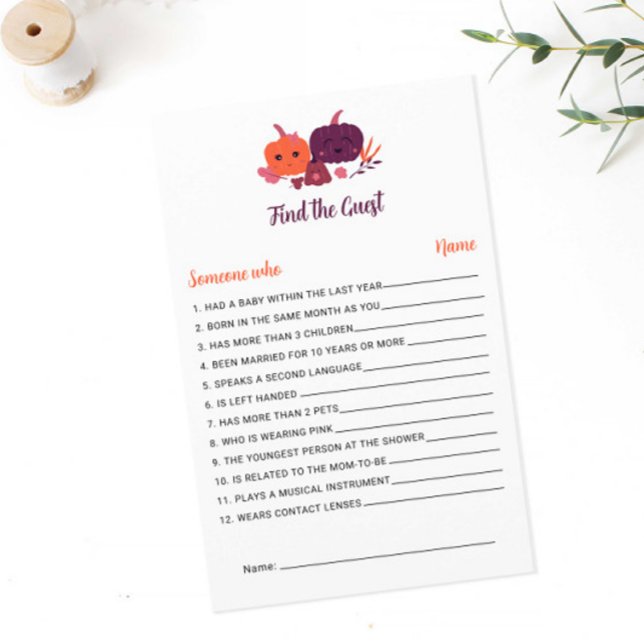 Little Pumpkin Baby Shower Hitta gästspelet (Skapare uppladdad)