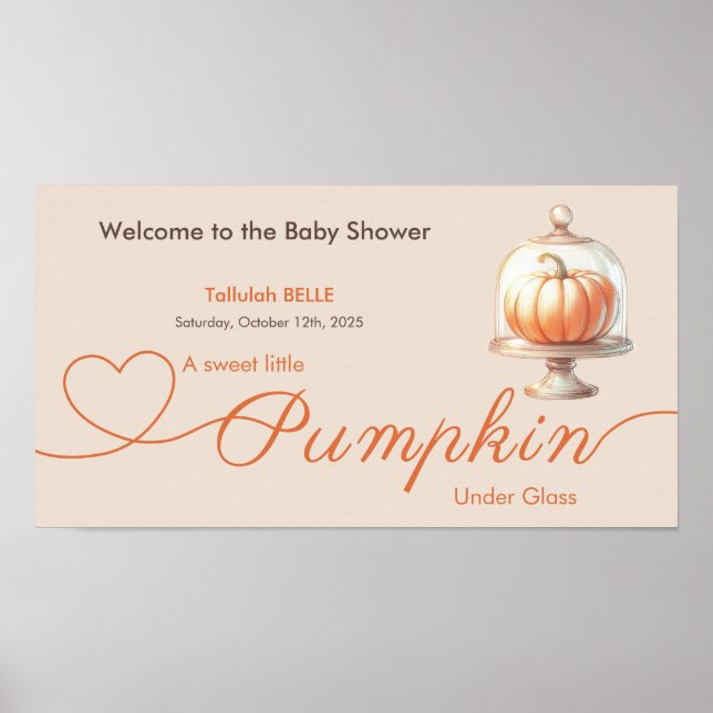 Little Pumpkin Baby Shower - Höst Elegance Poster (Framsidan)