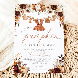 Little Pumpkin Baby Shower-inbjudan, Baby Clothe Inbjudningar