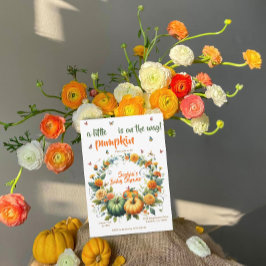 Little Pumpkin Baby Shower Inbjudan - Blommigt hös