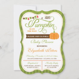 Little Pumpkin Baby Shower-inbjudan, Fall Inbjudningar