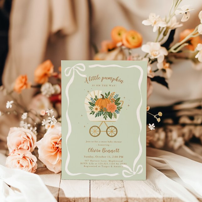Little Pumpkin Baby Shower Inbjudan Fall Neutralt (Skapare uppladdad)