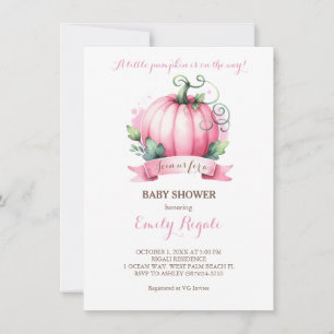 Little Pumpkin Baby Shower-inbjudan - Girl Inbjudningar
