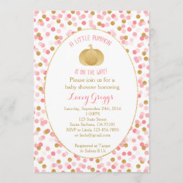 Little Pumpkin Baby Shower-inbjudan - Rosa Guld Inbjudningar