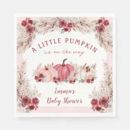 Little Pumpkin Baby Shower Marsala Rosa Napkins Pappersservett