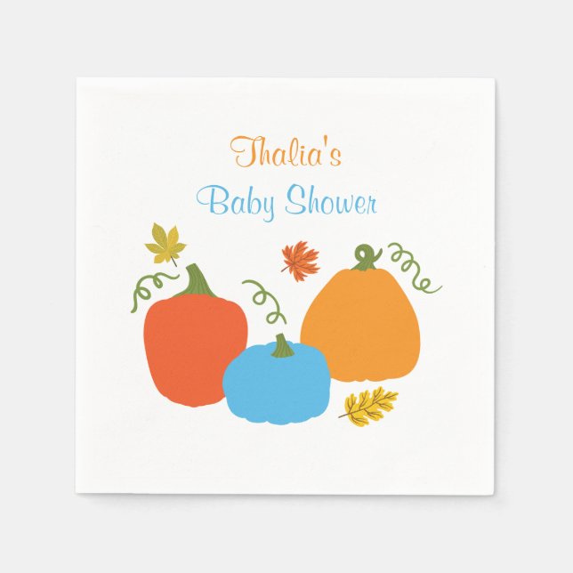 Little Pumpkin Baby Shower Napkin Pappersservett (Framsidan)