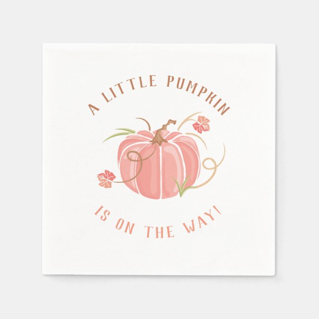 Little Pumpkin Baby Shower Napkin Pappersservett (Framsidan)
