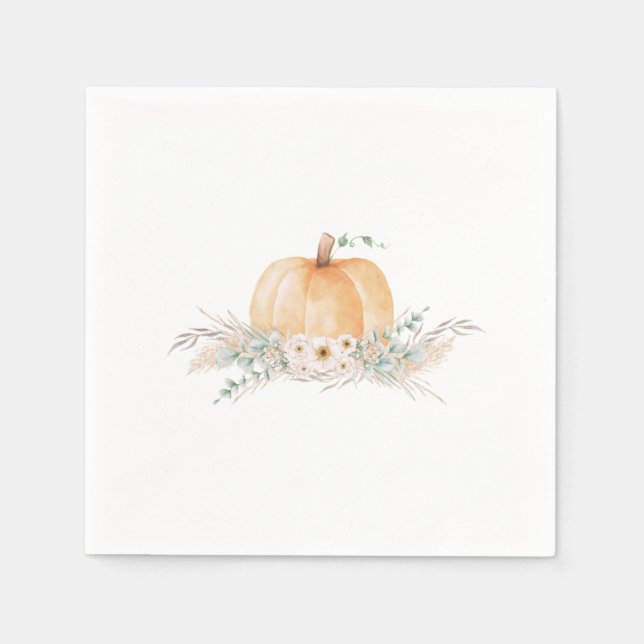 Little Pumpkin Baby Shower Napkins Pappersservett (Framsidan)