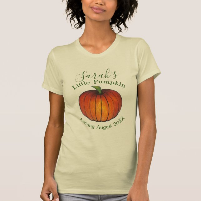 Little Pumpkin Baby Shower New Arrival Autumn Fall T Shirt (Framsida)