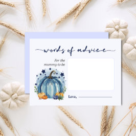 Little Pumpkin Baby Shower Ord of Advice Mamma Tilläggskort