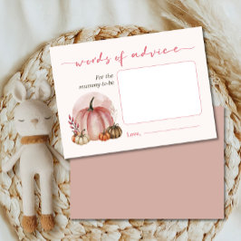 Little Pumpkin Baby Shower Ord of Advice Mamma Tilläggskort