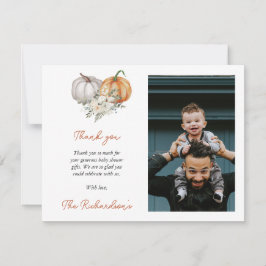 Little Pumpkin Baby Shower Photo - tackkort Julkort