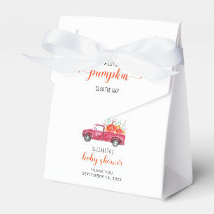 Little Pumpkin Baby Shower Red Lastbil hösten höst Presentaskar
