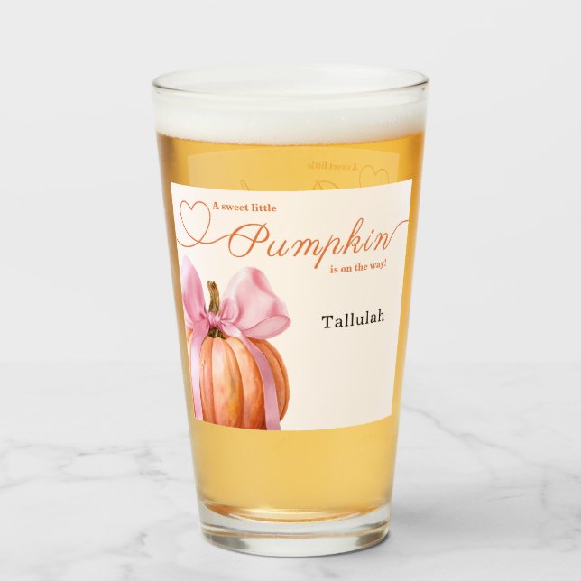 Little Pumpkin Baby Shower Ribbon - Romantic Salem Glaskopp (Framsida fylld)