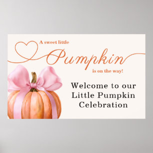 Little Pumpkin Baby Shower Ribbon - Romantic Salem Poster