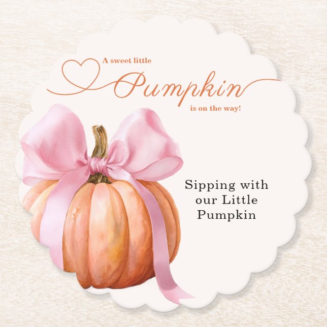 Little Pumpkin Baby Shower Ribbon - Romantic Salem Underlägg Papper (Framsida)
