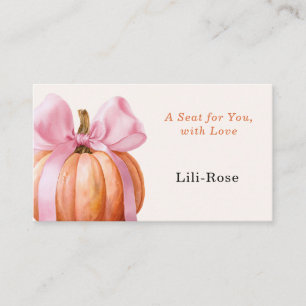 Little Pumpkin Baby Shower - Rosa Bow Fall Placeringskort