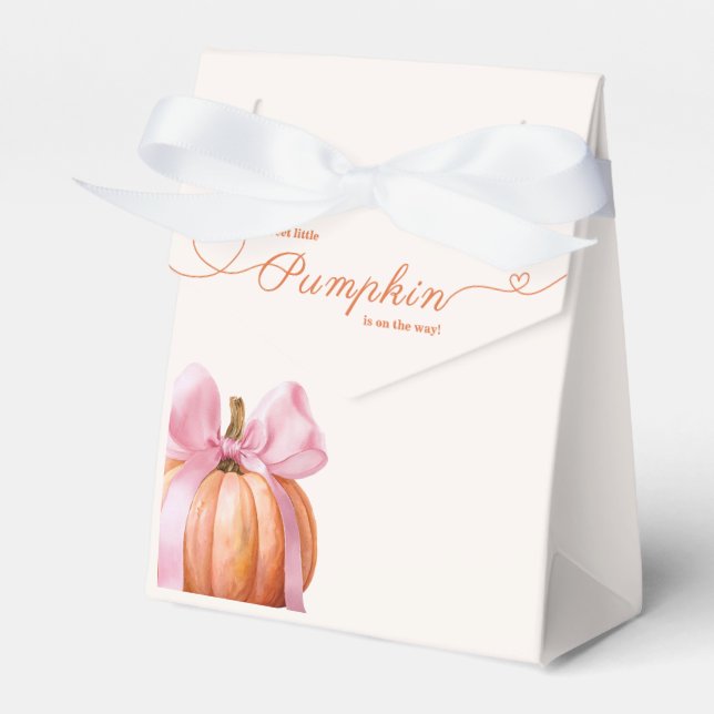 Little Pumpkin Baby Shower - Rosa Bow Fall Presentaskar (Framsidan Sidan)