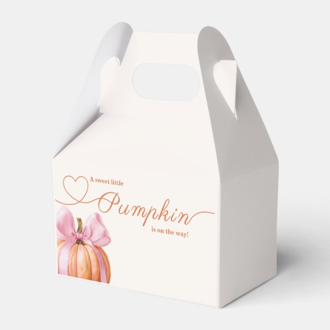 Little Pumpkin Baby Shower - Rosa Bow Fall Presentaskar (Framsidan Sidan)