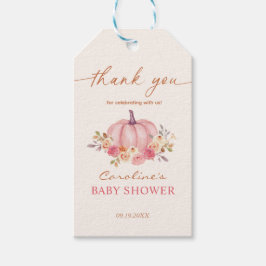 Little Pumpkin Baby Shower Rosa Girl Girl Presentetikett
