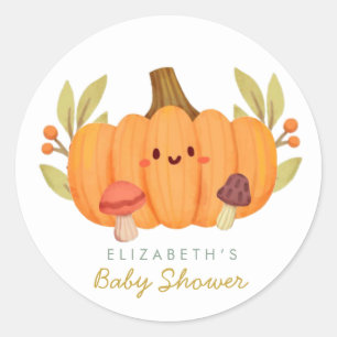 Little Pumpkin Baby Shower Runt Klistermärke