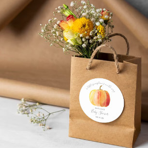 Little Pumpkin Baby Shower Runt Klistermärke