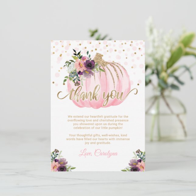 Little Pumpkin Baby Shower Tack 4.5x6.25 (Stående Fram)