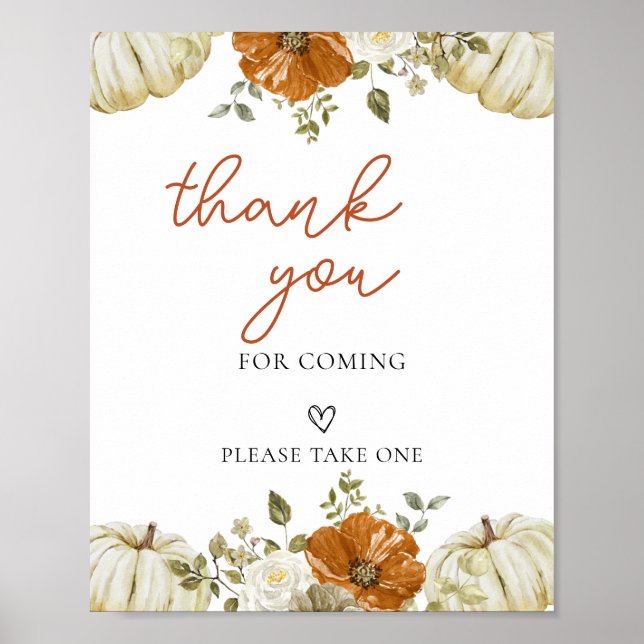 Little Pumpkin Baby Shower Tack att du signerar Poster (Framsidan)